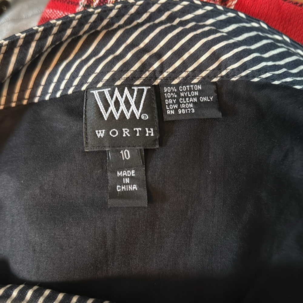 Worth Monochrome Striped Pencil Skirt with Zipper Detail - Picture 2 of 4